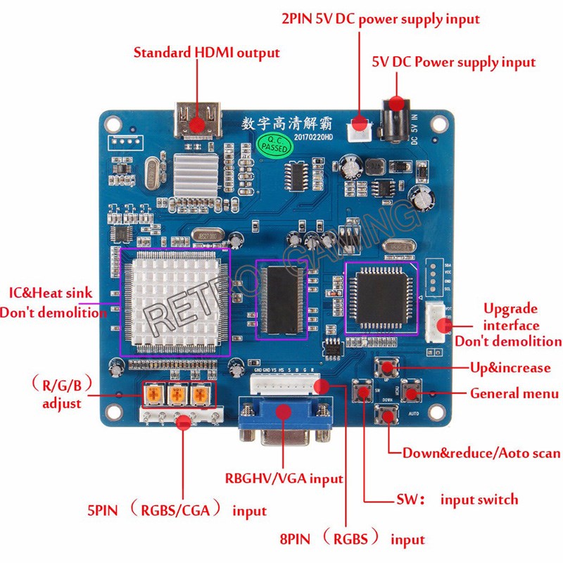 CGA TO HDMI Convertor RGBS / C - Arcade Vending Machine 评论和价格